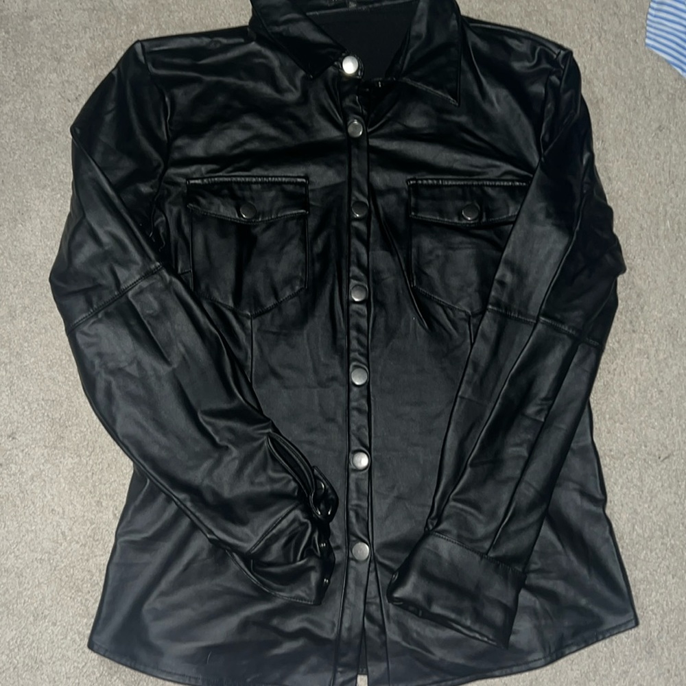 Fashion Nova "Leather" Button Up